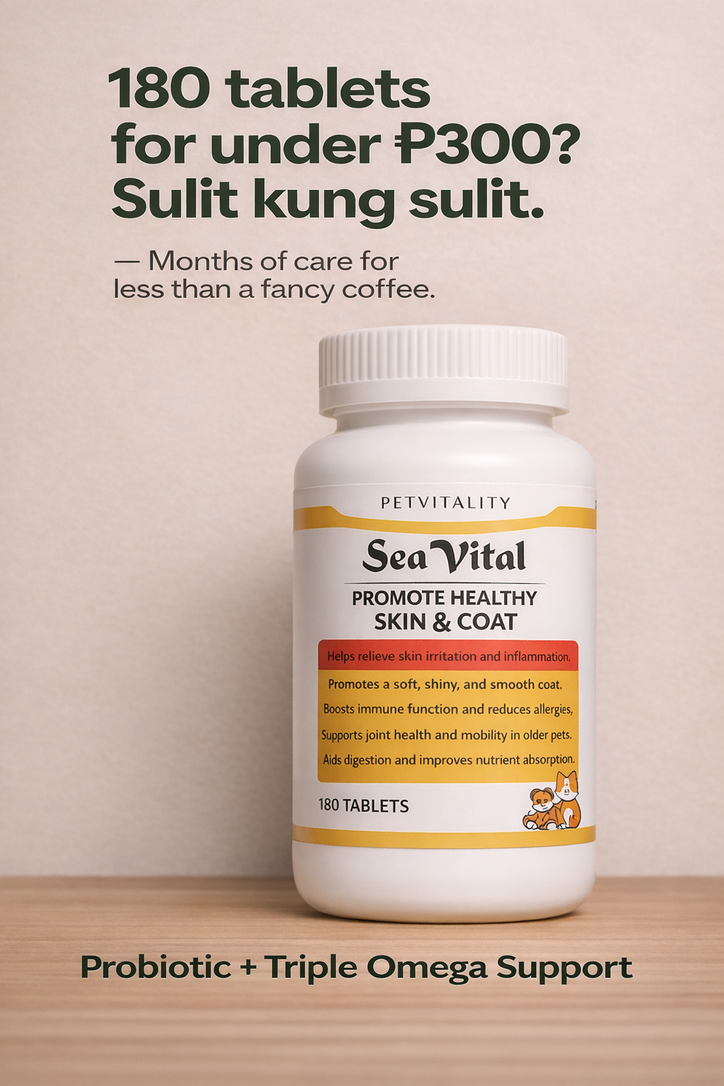 SeaVital Pet Supplements Dog Skin & Fur Support