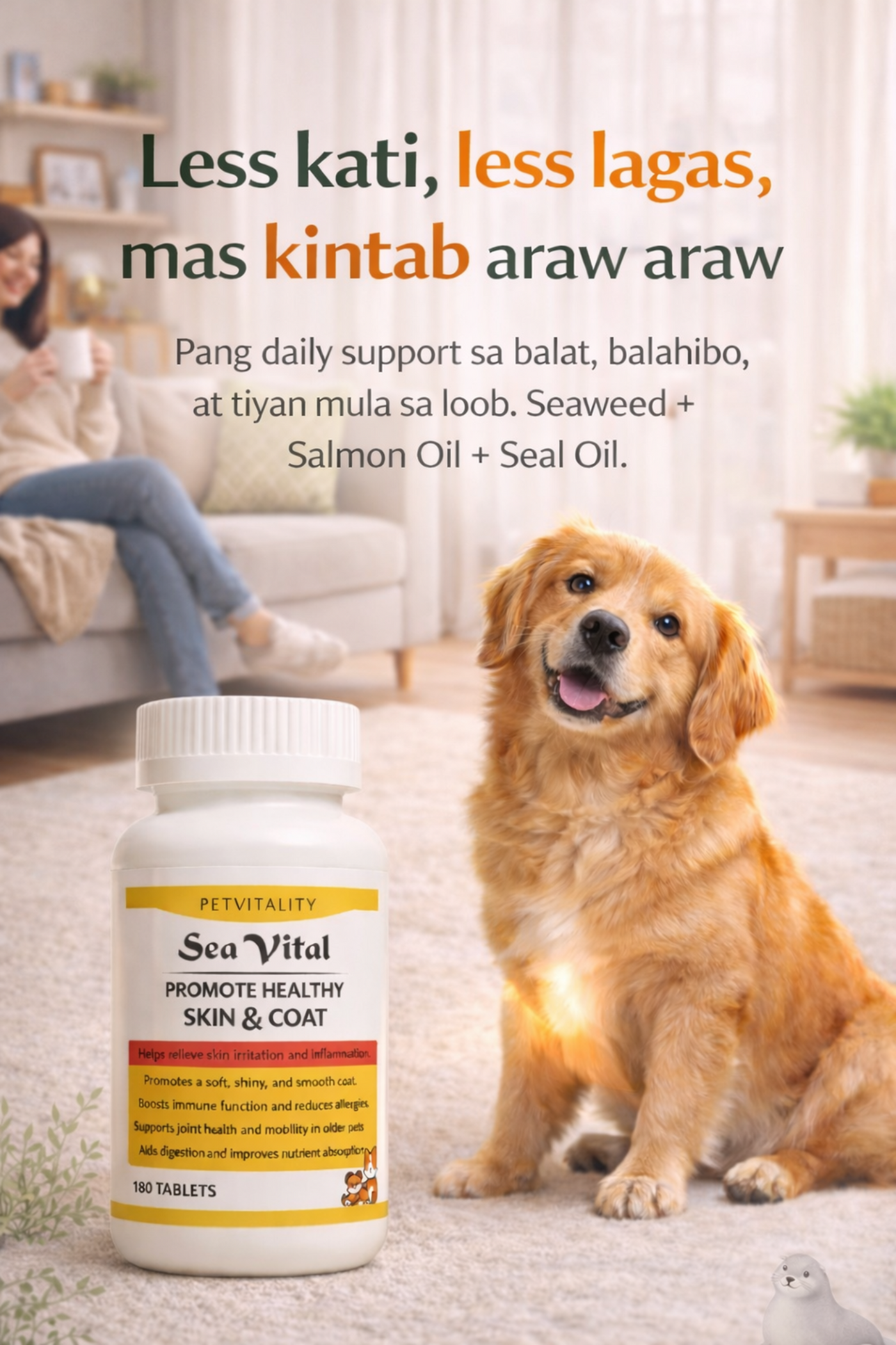 SeaVital Pet Supplements Dog Skin & Fur Support